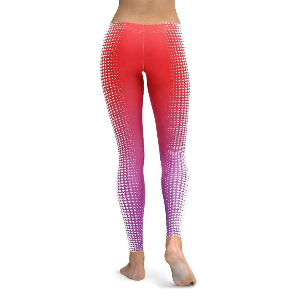 FIERCE PULSE HEARTS OPTICAL ILLUSION ankle length size Large, High Waist, Gym